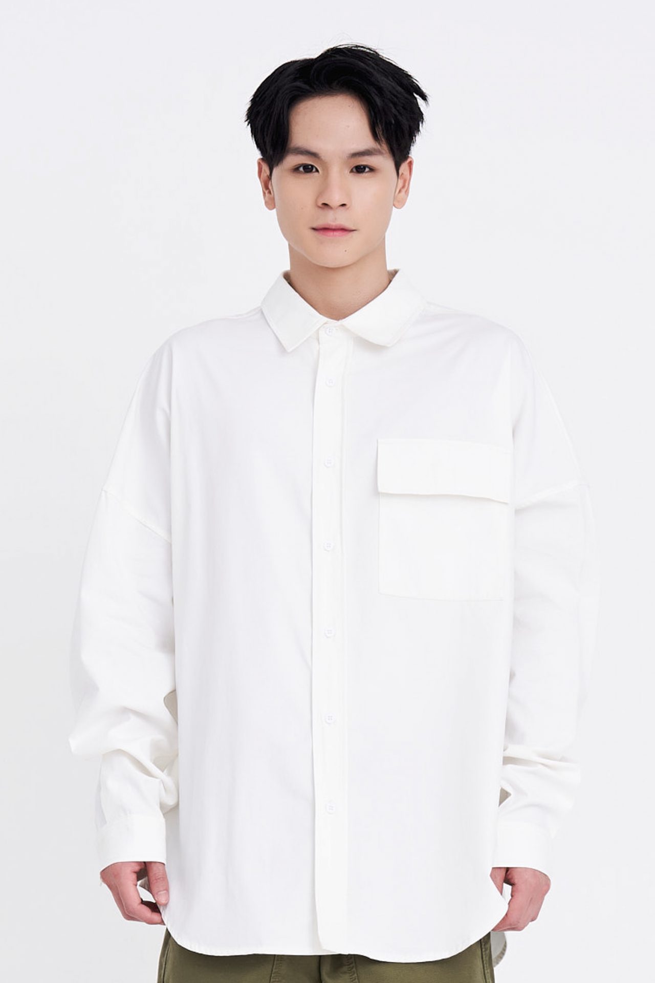 And Now This Men's Oversized-Fit Layered Contrast Long-Sleeve T